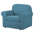 2 Pieces Armchair Cover Chair Slipcovers with Arms Furniture Protector Cover Fit Armchair Width Up to 47 Inch (Small / Storm Blue)