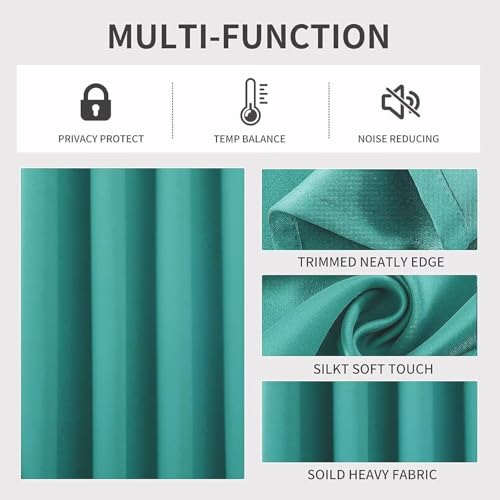 Blackout Curtains 120 inches Long 2 Panels Set (Peacock Blue / 52"W x 120"L (Pack of 2))