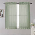 Sheer Curtains Sage Green (Sage Green / 42"W x 45"L (Pack of 2))