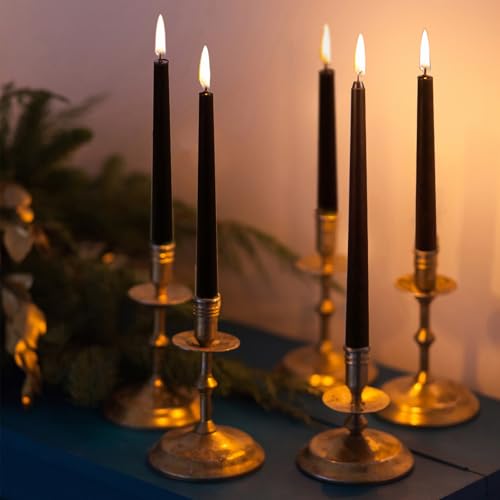 0.87×10 Inch Black Taper Candles (Black)