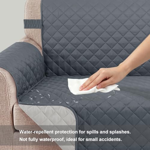Reversible Recliner Chair Covers (Dark Blue/Light Grey / 28'' Recliner)