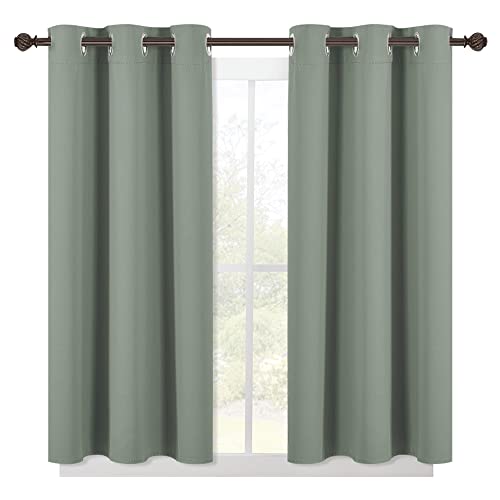 Modern Blackout Curtains Noise Reducing (Sage Green / 42"W x 45"L (Pack of 2))