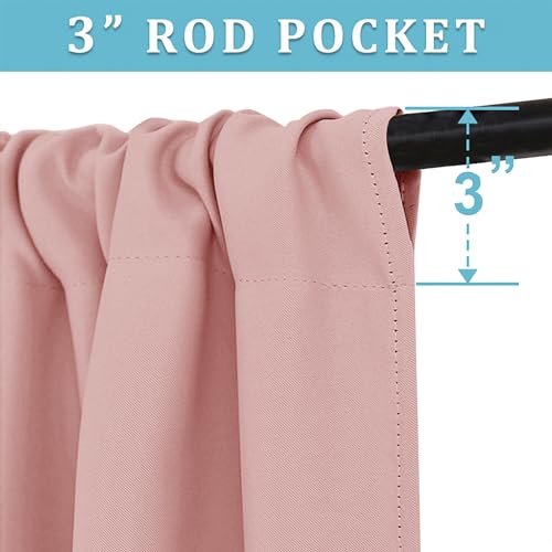 Cafe Blackout Curtains 24 inch Length (Peach Blush / 29"W x 24"L (Pack of 2))