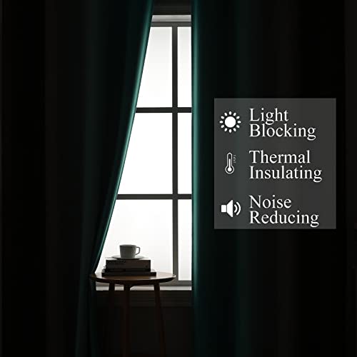 Brown and Teal Ombre Blackout Curtains for Bedroom 84 Inch (Teal and Brown / 42"W x 84"L (Pack of 2))