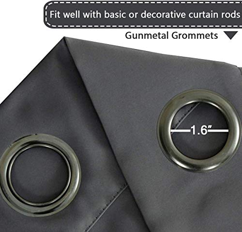 Blackout Patio Curtains 100 x 108 Inches for Sliding Door Extral Wide Blackout Curtain Panels Thermal Insulated Room Divider (100"W x 108"L (Pack of 1) / Charcoal Gray)