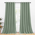 Bedroom Curtains Blackout Drapery Panels (Greyish Green / 70"W x 108"L (Pack of 2))