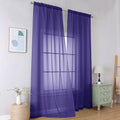 Purple Sheer Curtains 96 Inches Long (Purple / 42"W x 96"L (Pack of 2))