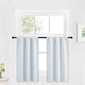 Kitchen Window Curtains Over Sink 36 inch Length for Cabinet (Greyish White / 29"W x 36"L (Pack of 2))