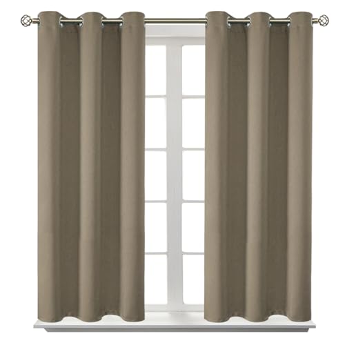 Short Curtains for Small Window 54 Inch Long (Cocoa / 38"W x 54"L (Pack of 2))
