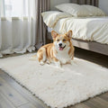 Small Shag Area Rug for Bedroom (Cream / 2' x 3' (Rectangular))