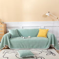 Couch Covers for Sectional Sofa l Shape Light Green Cute Sofa Covers Chenille Pet Couch Cover with Lace Sectional Couch Cover for Dogs (71" x 150" / Daisy:green)