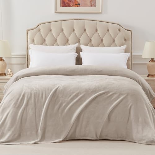 Soft Fleece Blanket King Size for Bed (Camel / King (104" x 90"))