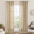 Linen Blended Curtains for Bedroom Living Room (Brown / 38"W x 84"L (Pack of 2))