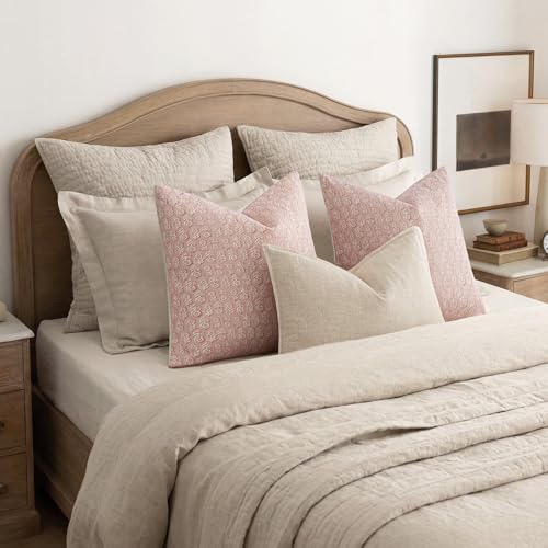 Decorative Floral Print Throw Pillow Covers 18×18 Light Pink (18" x 18" (Pack of 2) / Light Pink)