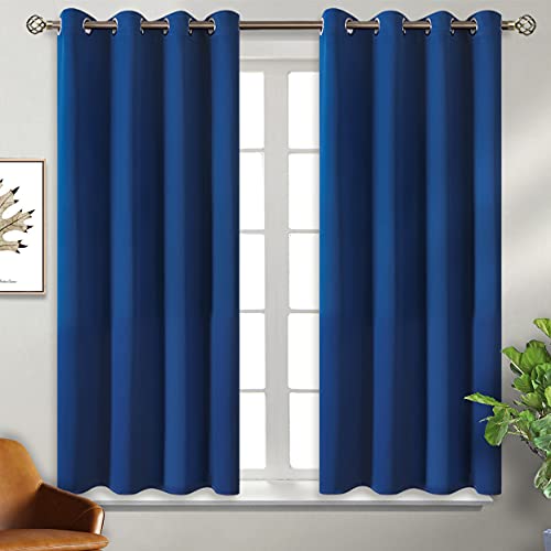 Royal Blue Blackout Curtains for Bedroom 54 Inch Long (Royal Blue / 46"W x 54"L (Pack of 2))