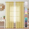 Mustard Yellow Sheer Curtains 96 Inches Long 2 Panels (Mustard Yellow / 42"W x 96"L (Pack of 1))