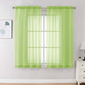 Sheer Curtains 63 inch Length 2 Panels Set for Bedroom Living Room (Lime / 42"W x 63"L (Pack of 2))