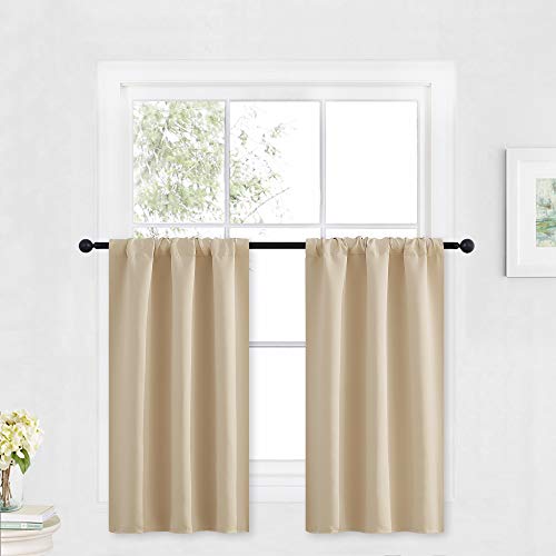 Cafe Curtains 30 inch Length (Biscotti Beige / 29"W x 30"L (Pack of 2))