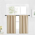 Cafe Curtains 30 inch Length (Biscotti Beige / 29"W x 30"L (Pack of 2))