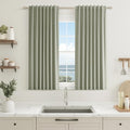 Sage Green 100% Blackout Curtains 45 Inch Length 2 Panels Set for Living Room Bedroom Back Tab Thermal Insulated Black Out Linen Drapes Room Darkening Window Curtains 52x45 (Sage Green / 52"W x 45"L (Pack of 2))