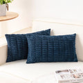 Pack of 2 Corduroy Decorative Throw Pillow Covers 12x24 Inch (Teal / 24" x 12" (Pack of 2))