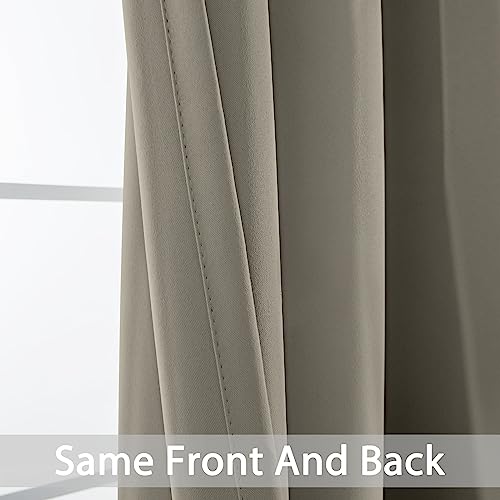 Room Darkening Curtains 52x72 inch Length Taupe (Taupe / 52"W x 72"L (Pack of 2))