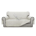 Double Protection 100% Waterproof Loveseat Sofa Covers for Living Room (Ivory/Ivory / Loveseat Medium)