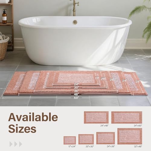 60x24 Long Bathroom Rugs Non Slip Washable (Pink / 2' x 5' (Rectangular))