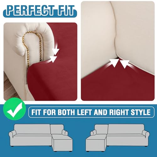 Couch Cover 4 (Christmas Red / 3 Seater + Chaise)
