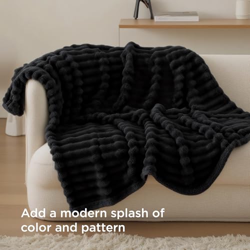 Soft Twin Blanket for Bed Decor Gifts Black 60"x80" (Black / Twin)
