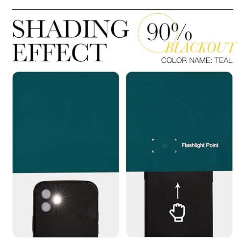 Teal Blackout Cafe Faux Silk Curtains for Small Windows (Teal / 42"W x 84"L (Pack of 2))