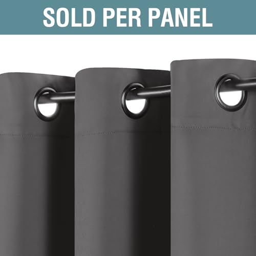 Blackout Curtain for Living Room Small Window Kitchen Blackout Curtains 45 inch Length Energy Saving Solid Grommet Black Out Drape (52"W x 45"L (Pack of 1) / Charcoal Gray)