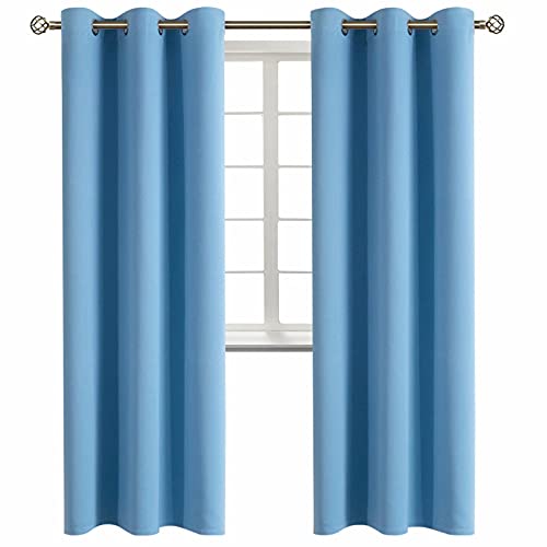 Sky Blue Room Darkening Curtains 84 Inch for Living Room (Sky Blue / 42"W x 84"L (Pack of 2))