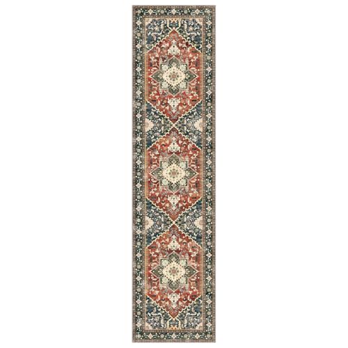Washable Runner Rug (2' x 8' / Brick Red)