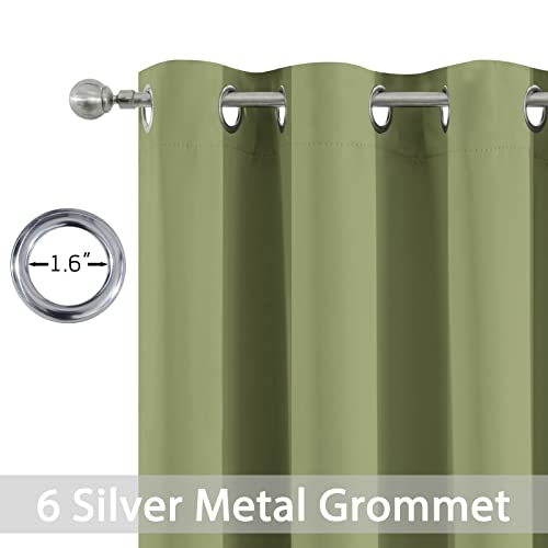 Blackout Curtains 38x63 inch Sage Green Thermal Drapes (Sage Green / 38"W x 63"L (Pack of 2))