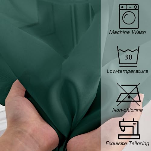 Hunter Green Sheer Curtains 63 Inch Length 2 Panels (Hunter Green / 42"W x 63"L (Pack of 2))