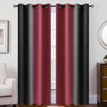 Ombre Burgundy and Black Room Darkening Curtains 84 inch Length (52"W x 84"L (Pack of 2) / Burgundy and Black)