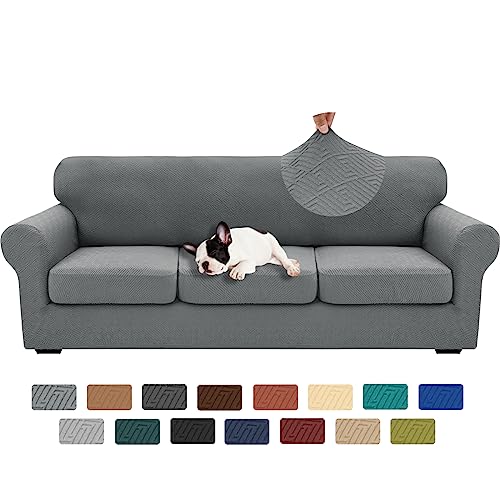 4 Piece Stretch X (91"-110"(3 Cushions) / Light Gray（big Sale))