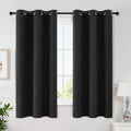 Black Blackout Bedroom Curtains 63 Inch Long Light Blocking (Black / 42"W x 63"L (Pack of 2))