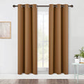 Sleek Blackout Curtains 72 inches Length for Windows (Gold Brown / 42"W x 72"L (Pack of 2))