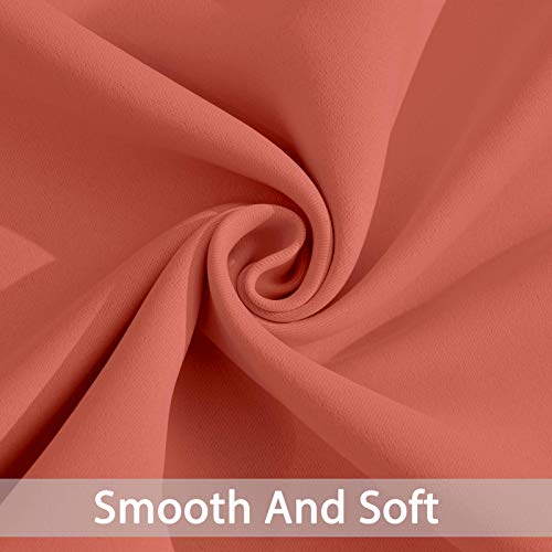 Room Darkening Curtains 52x72 inch Length Coral Orange (Coral Orange / 52"W x 72"L (Pack of 2))