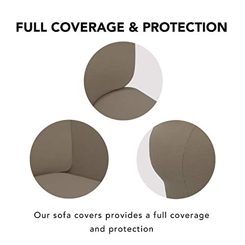 Super Stretch Chair Covers Fleece Couch Covers for Sofa Natural (Small Chair / Natural)