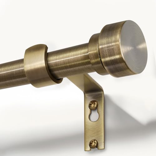 Antique Bronze Curtain Rods for Windows 72 to 144 Inches Adjustable Length Heavy Duty 1" Diameter Window Curtain Rod with Solid Metal Finials for Outdoor Farmhouse Bedroom Kitchen Living Room (Antique Bronze / 16"-150"|1 Pack)