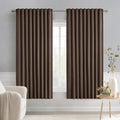 Chocolate Brown Back Tab Blackout Curtains 52"x63" Long 2 Panels Set (Chocolate Brown / 52"W x 63"L (Pack of 2))