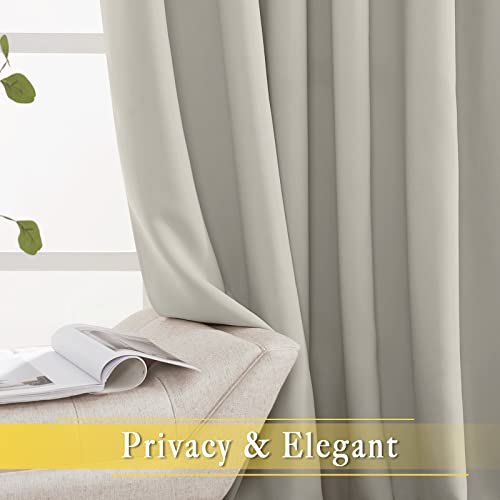 Blackout Room Divider Curtains for Sliding Glass Doors 102 Inches Long 1 Panel (Natural / 80"W x 102"L (Pack of 1))