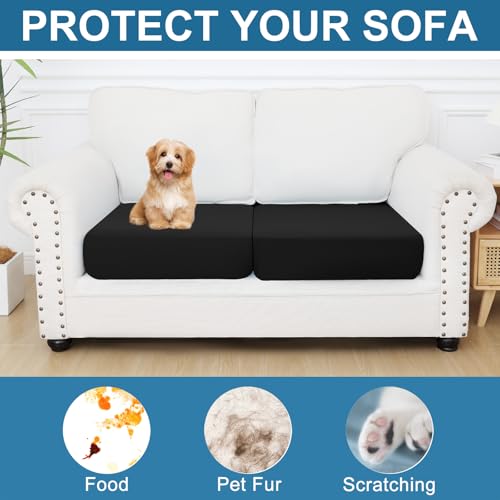Couch Cushion Covers (Black / Seat 2 Pack)