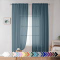 Dusty Blue Sheer Curtains 72 Inches Long 2 Panels for Living Room (Dusty Blue / 42"W x 72"L (Pack of 2))