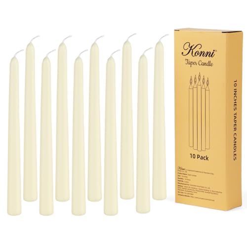 0.87×10 Inch Ivory Taper Candles (Ivory)