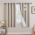 100% Blackout Linen Curtains 63" L 2 Panels Heathered Natural (Heathered Natural / 52"W x 63"L (Pack of 2))