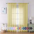 Yellow Sheer Curtains 2 Panel Sets 84 Inches Long (40"W x 84"L (Pack of 2) / Yellow)
